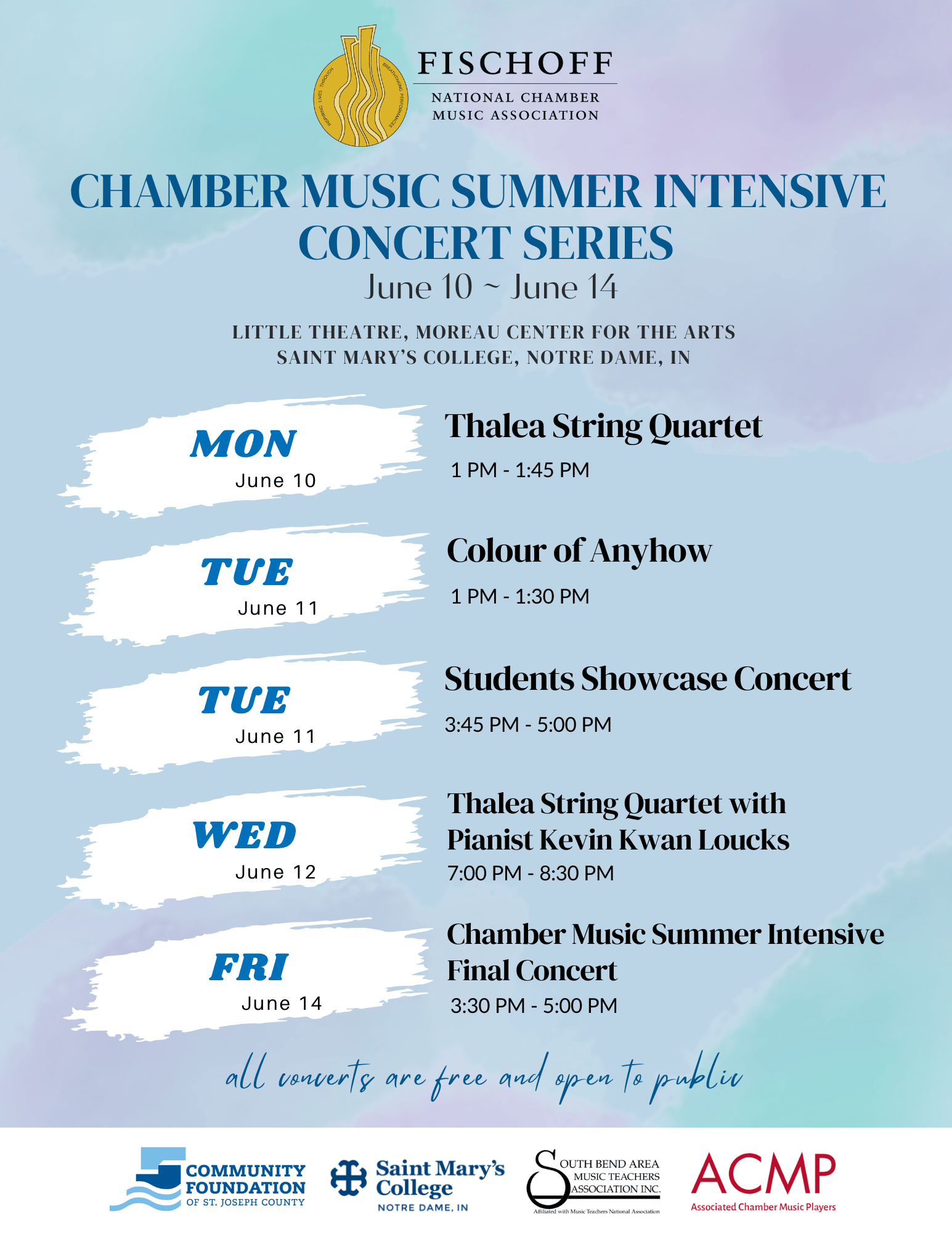 2024 Fischoff Chamber Music Summer Intensive Concert Series