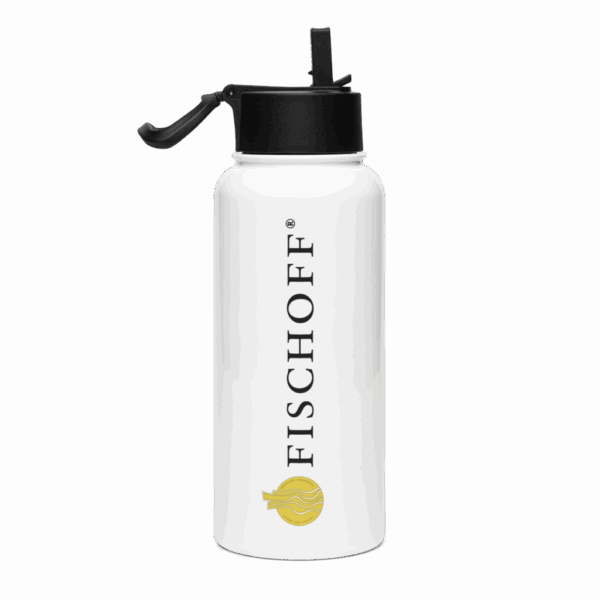 Stainless steel water bottle with straw lid